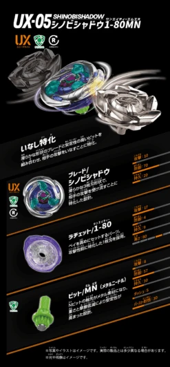 Beyblade X UX-05 Random Booster Shinobi Shadow -Best Toys Shop product 914549 UX 05 03